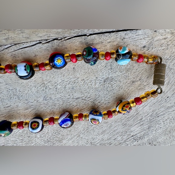 VINTAGE ITALIAN MURANO VENETIAN MILLEFIORI MORETTI GLASS BEAD NECKLACE - Picture 14 of 16